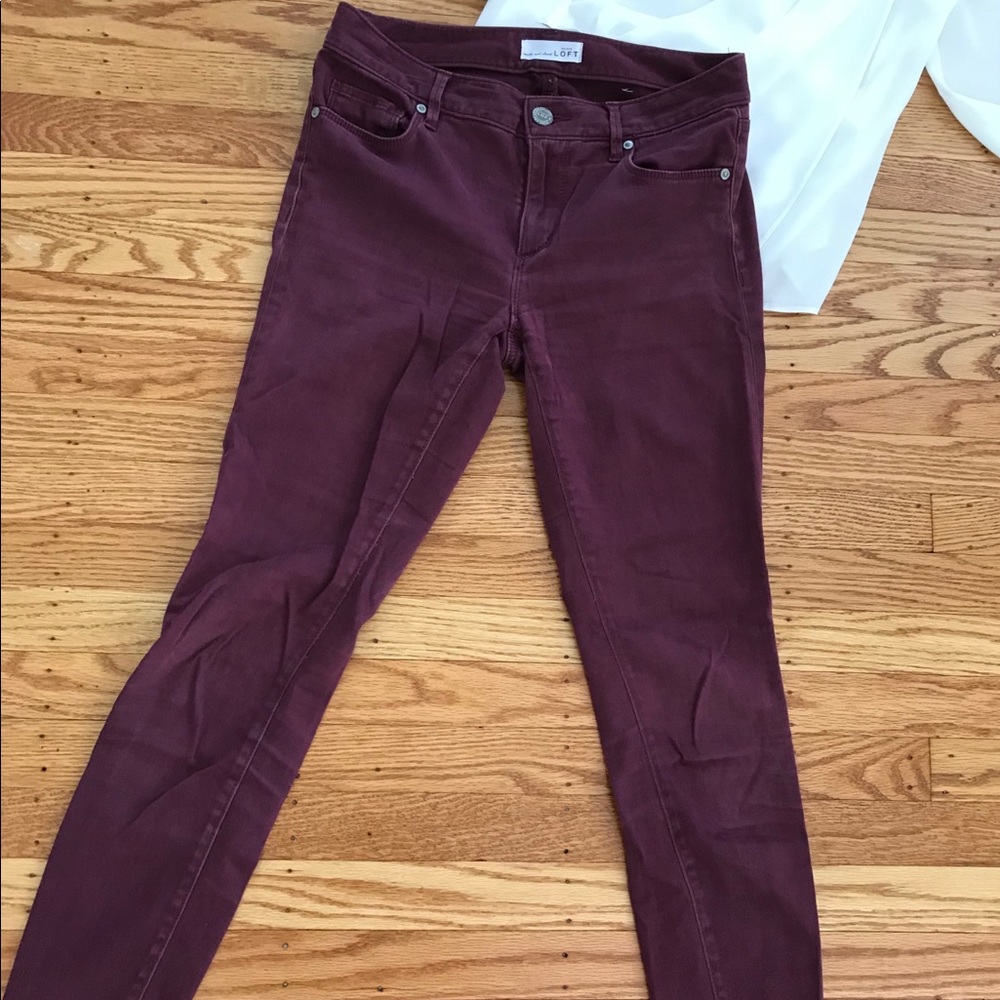 Loft maroon leggings pants